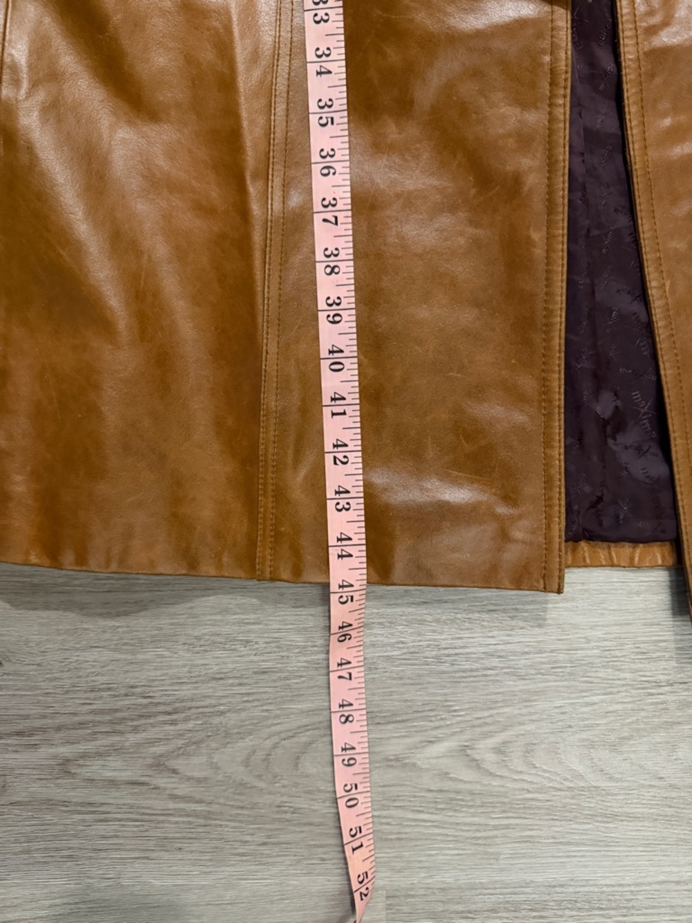 Wilsons Leather Maxima Tan Brown Leather Trench Coat - Picture 11 of 12